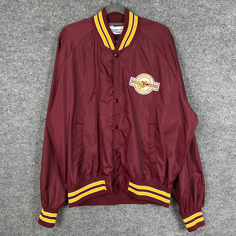 Vintage Chalk Line Minnesota Golden Gophers‎ Satin Bomber Jacket - XL Maroon